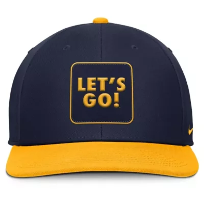 NCAA Nike Navy/Gold West Virginia Mountaineers 2025 Sideline Campus Pro Local Snapback Hat