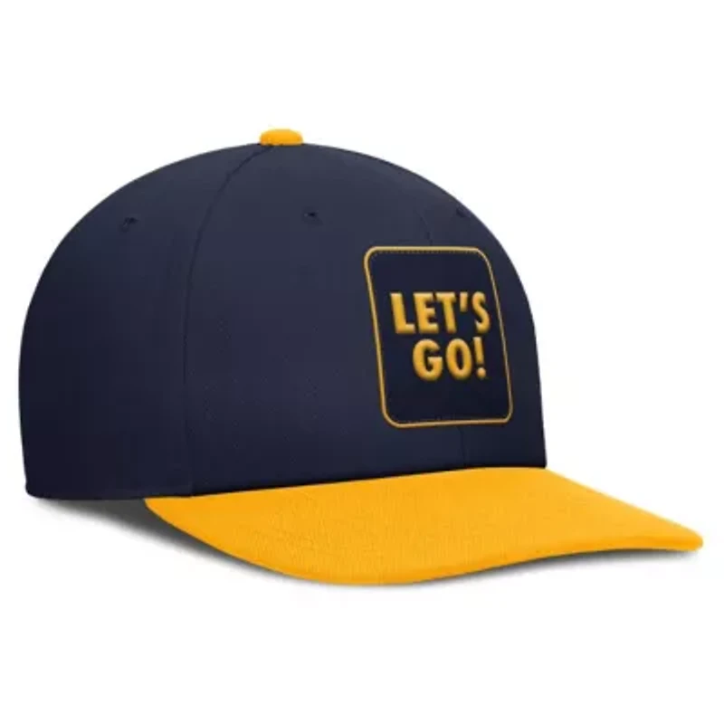 NCAA Nike Navy/Gold West Virginia Mountaineers 2025 Sideline Campus Pro Local Snapback Hat