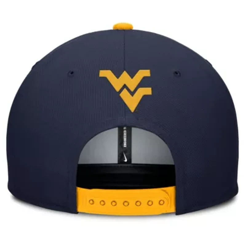 NCAA Nike Navy/Gold West Virginia Mountaineers 2025 Sideline Campus Pro Local Snapback Hat