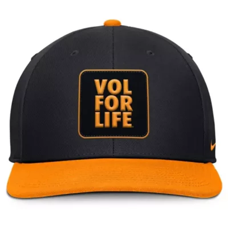 NCAA Nike Black/Tennessee Tennessee Volunteers 2025 Sideline Campus Pro Local Snapback Hat