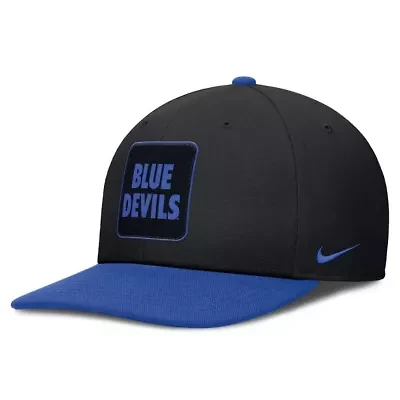Duke Blue Devils NCAA Nike Black/Royal Duke Devils 2025 Sideline Campus Pro Local Snapback Hat