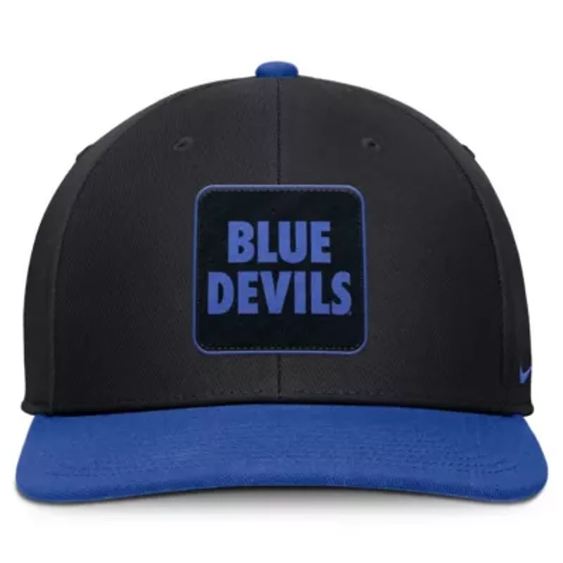 Duke Blue Devils NCAA Nike Black/Royal Duke Devils 2025 Sideline Campus Pro Local Snapback Hat