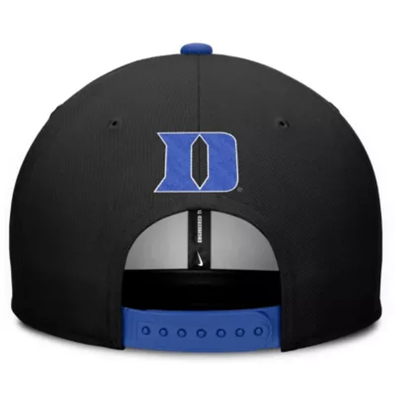 Duke Blue Devils NCAA Nike Black/Royal Duke Devils 2025 Sideline Campus Pro Local Snapback Hat