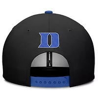 Duke Blue Devils NCAA Nike Black/Royal Duke Devils 2025 Sideline Campus Pro Local Snapback Hat