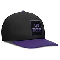 NCAA Nike Black/Purple LSU Tigers 2025 Sideline Campus Pro Local Snapback Hat