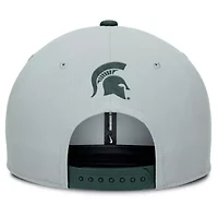 NCAA Nike Gray/Green Michigan State Spartans 2025 Sideline Campus Pro Local Snapback Hat