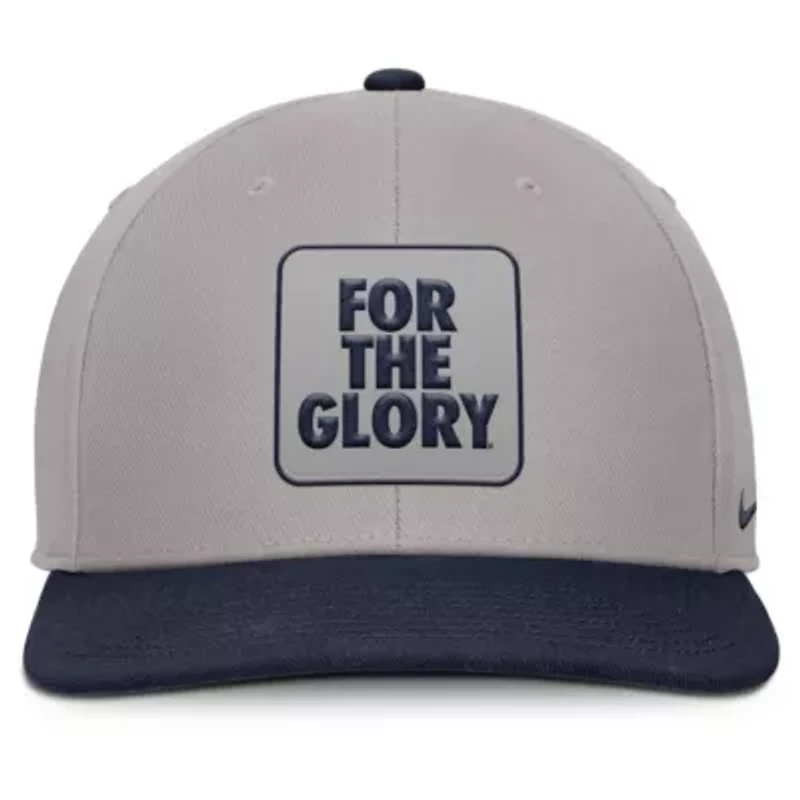 NCAA Nike Gray/Navy Penn State Nittany Lions 2025 Sideline Campus Pro Local Snapback Hat