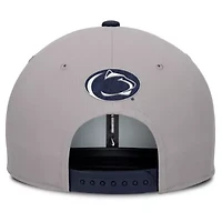 NCAA Nike Gray/Navy Penn State Nittany Lions 2025 Sideline Campus Pro Local Snapback Hat