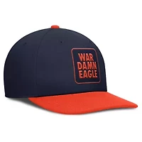 NCAA Nike Navy/Orange Auburn Tigers 2025 Sideline Campus Pro Local Snapback Hat