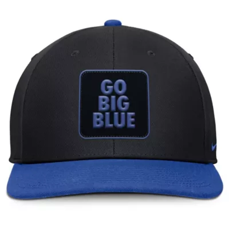 NCAA Nike Black/Royal Kentucky Wildcats 2025 Sideline Campus Pro Local Snapback Hat