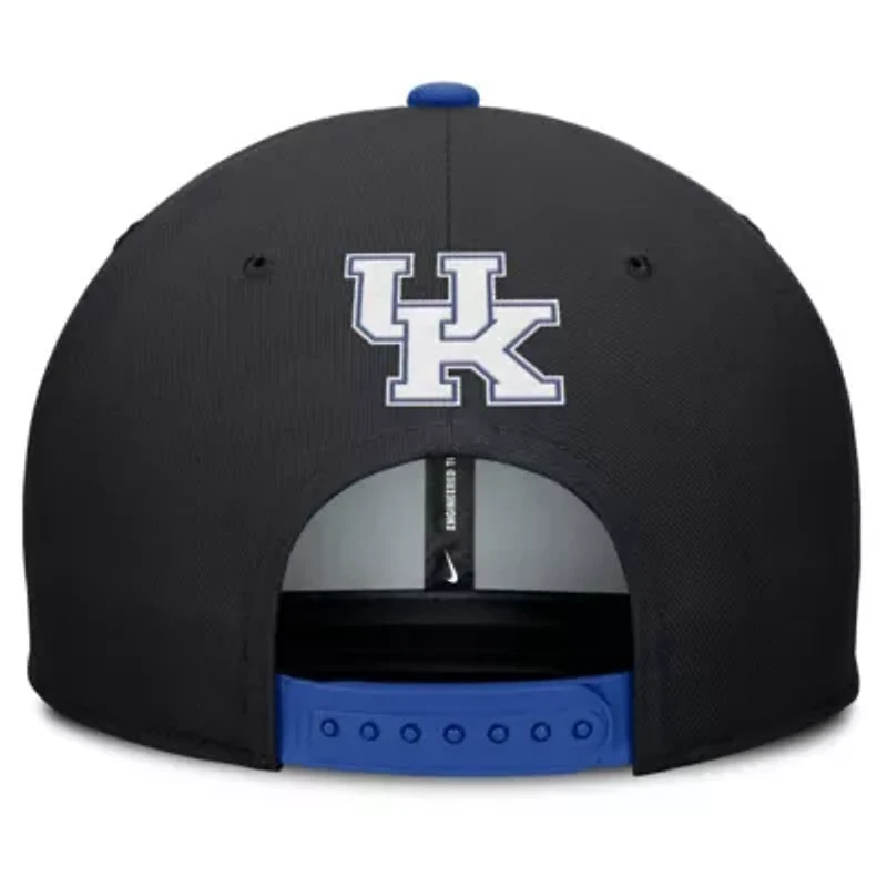 NCAA Nike Black/Royal Kentucky Wildcats 2025 Sideline Campus Pro Local Snapback Hat