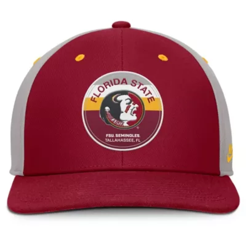 NCAA Nike Garnet/Gray Florida State Seminoles Prep Pro Performance Snapback Hat