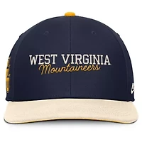 NCAA Nike Navy/Cream West Virginia Mountaineers Pro Legacy Script Snapback Hat