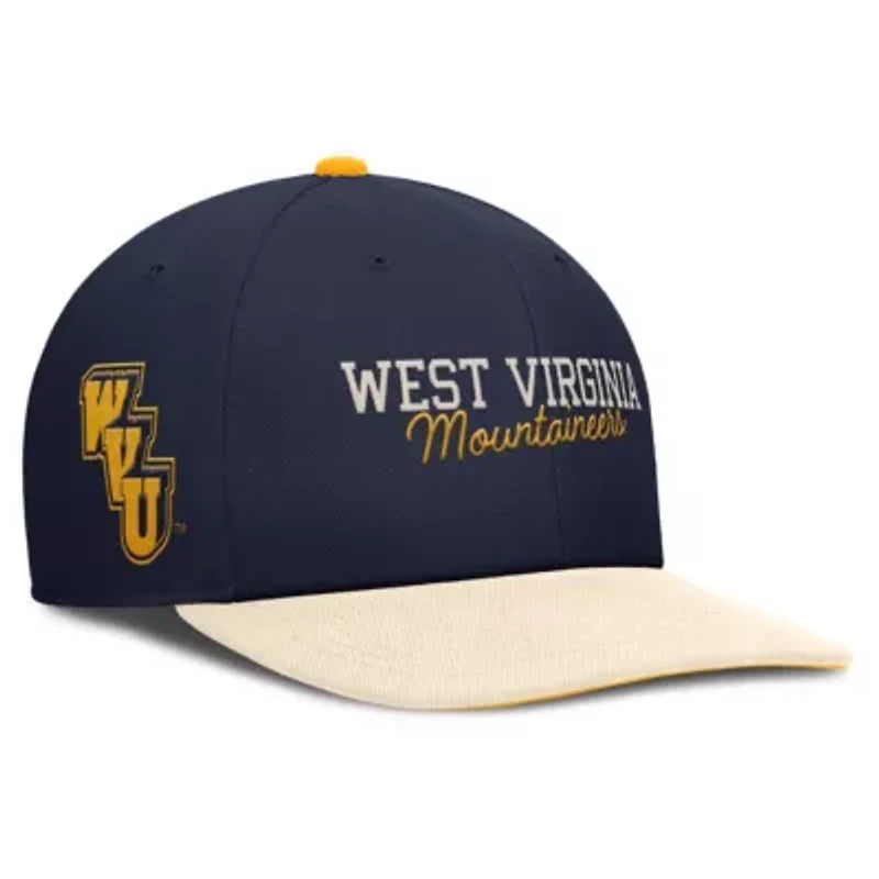 NCAA Nike Navy/Cream West Virginia Mountaineers Pro Legacy Script Snapback Hat