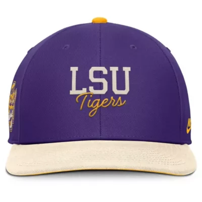 NCAA Nike Purple/Cream LSU Tigers Pro Legacy Script Snapback Hat