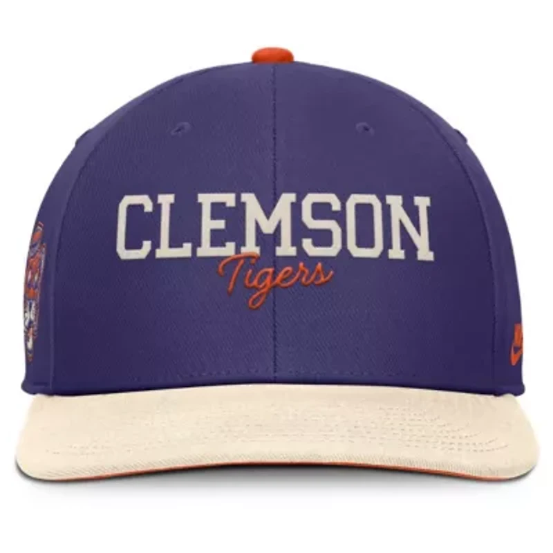NCAA Nike Purple/Cream Clemson Tigers Pro Legacy Script Snapback Hat