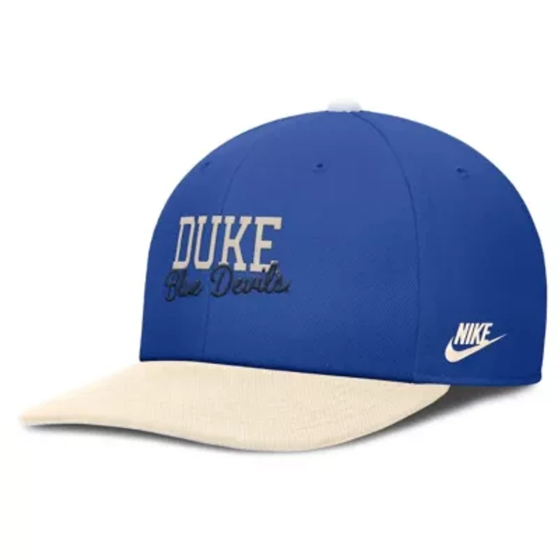 Duke Blue Devils NCAA Nike Royal/Cream Duke Devils Pro Legacy Script Snapback Hat