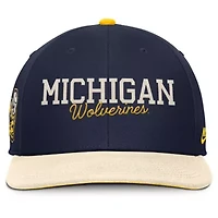 NCAA Nike Navy/Cream Michigan Wolverines Pro Legacy Script Snapback Hat