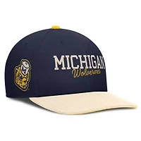 NCAA Nike Navy/Cream Michigan Wolverines Pro Legacy Script Snapback Hat