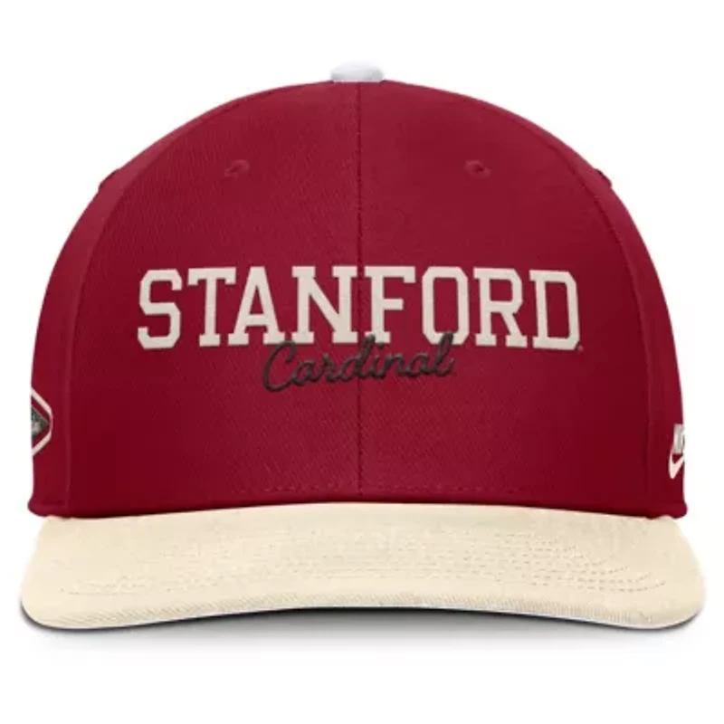 Stanford Cardinal NCAA Nike Cardinal/Cream Stanford Pro Legacy Script Snapback Hat