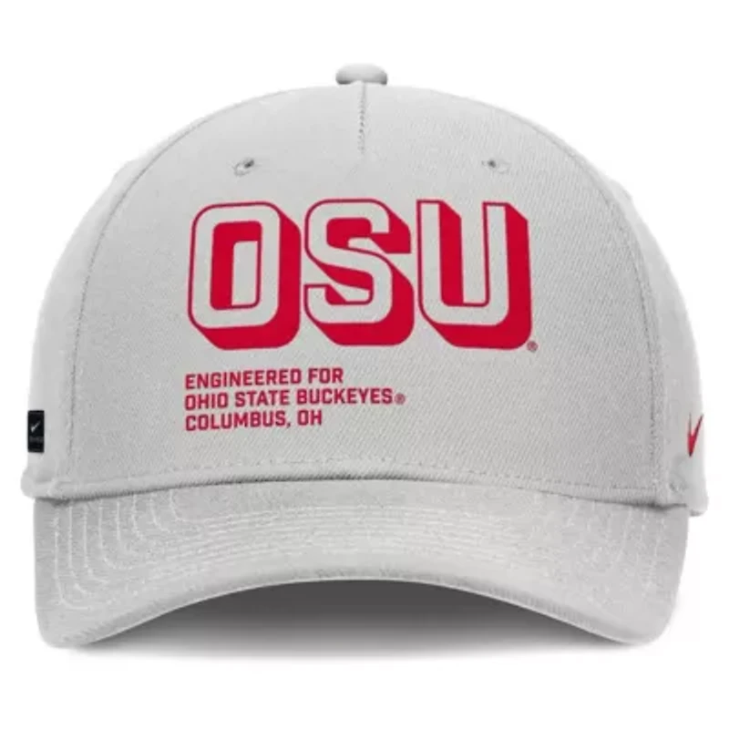 NCAA Nike Ohio State Buckeyes 2025 Sideline Dust Pinched Rise Adjustable Hat