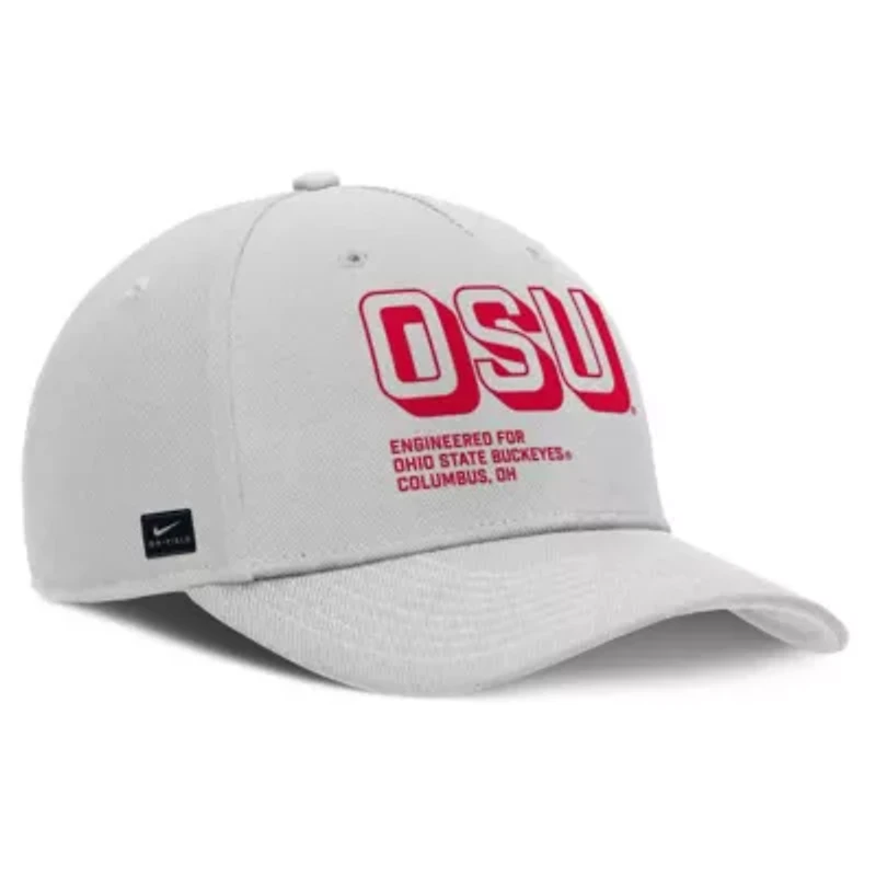 NCAA Nike Ohio State Buckeyes 2025 Sideline Dust Pinched Rise Adjustable Hat
