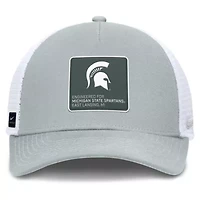 NCAA Nike Silver/White Michigan State Spartans 2025 On-Field Rise Engineered Trucker Adjustable Hat