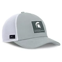 NCAA Nike Silver/White Michigan State Spartans 2025 On-Field Rise Engineered Trucker Adjustable Hat