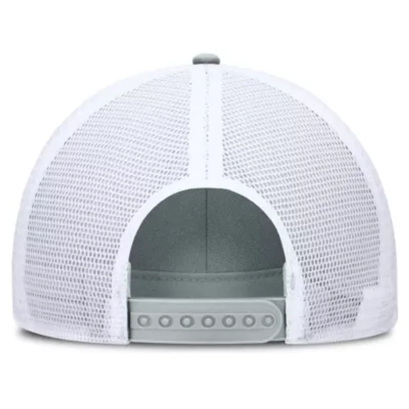 NCAA Nike Silver/White Michigan State Spartans 2025 On-Field Rise Engineered Trucker Adjustable Hat