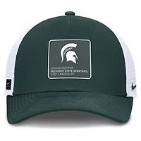 NCAA Nike Forest Green/White Michigan State Spartans 2025 On-Field Rise Engineered Trucker Adjustable Hat