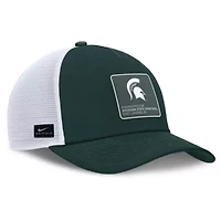 NCAA Nike Forest Green/White Michigan State Spartans 2025 On-Field Rise Engineered Trucker Adjustable Hat