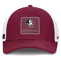 NCAA Nike Garnet/White Florida State Seminoles 2025 On-Field Rise Engineered Trucker Adjustable Hat