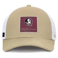 NCAA Nike Gold/White Florida State Seminoles 2025 On-Field Rise Engineered Trucker Adjustable Hat