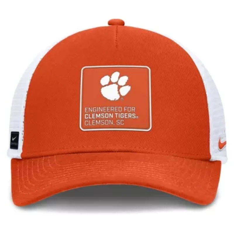 NCAA Nike Orange/White Clemson Tigers 2025 On-Field Rise Engineered Trucker Adjustable Hat