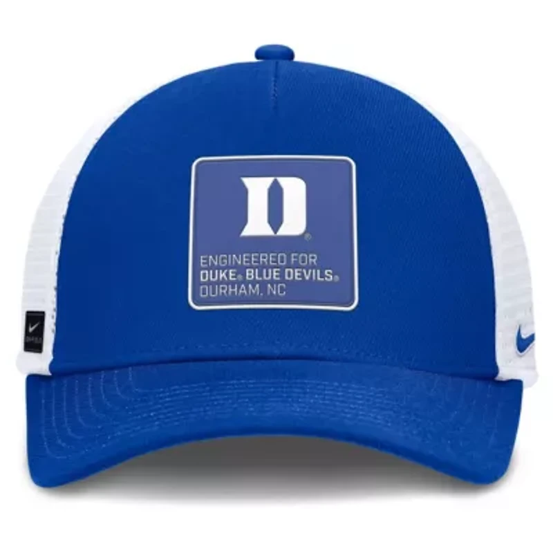 Duke Blue Devils NCAA Nike Royal/White Duke Devils 2025 On-Field Rise Engineered Trucker Adjustable Hat
