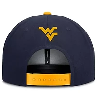 NCAA Nike Navy/Gold West Virginia Mountaineers 2025 On-Field Patch Pro Dri-FIT Snapback Hat