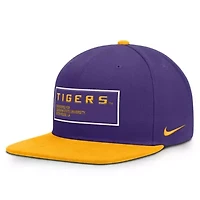 NCAA Nike Purple/Gold LSU Tigers 2025 On-Field Patch Pro Dri-FIT Snapback Hat