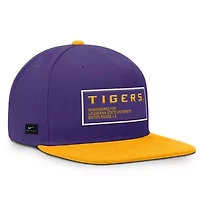 NCAA Nike Purple/Gold LSU Tigers 2025 On-Field Patch Pro Dri-FIT Snapback Hat