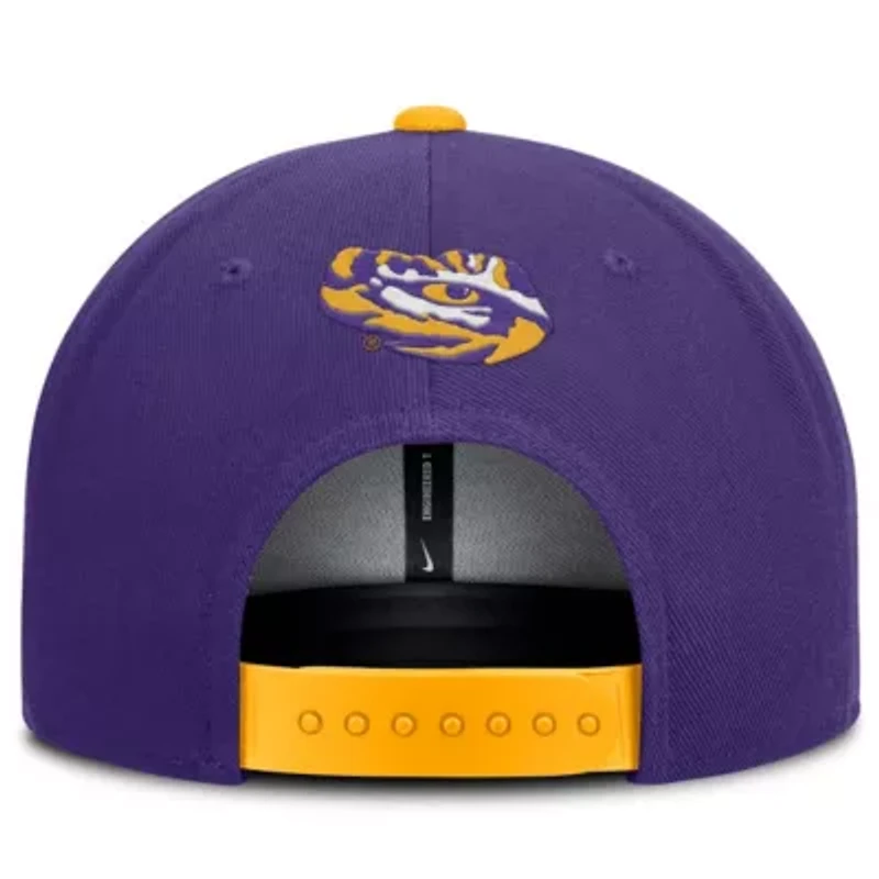 NCAA Nike Purple/Gold LSU Tigers 2025 On-Field Patch Pro Dri-FIT Snapback Hat