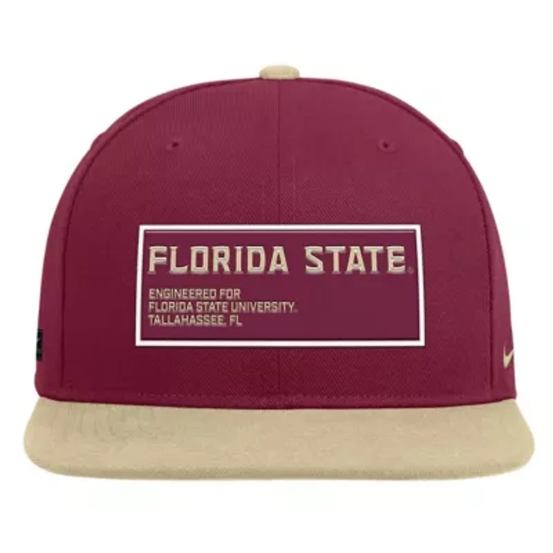 NCAA Nike Garnet/Gold Florida State Seminoles 2025 On-Field Patch Pro Dri-FIT Snapback Hat