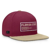 NCAA Nike Garnet/Gold Florida State Seminoles 2025 On-Field Patch Pro Dri-FIT Snapback Hat