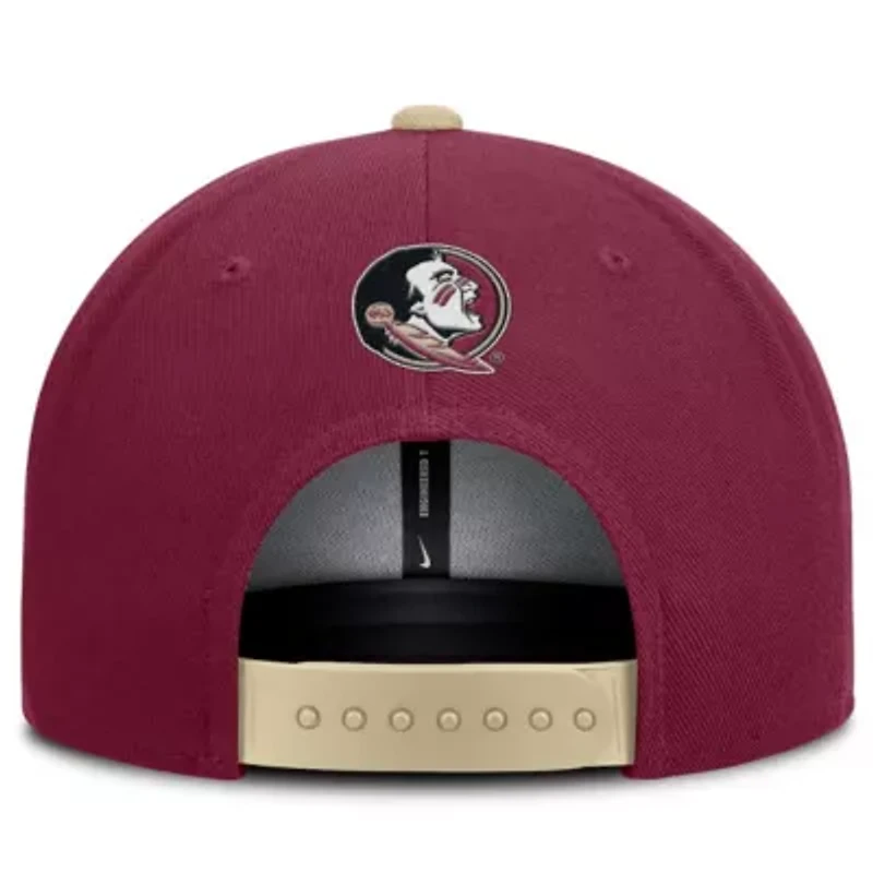 NCAA Nike Garnet/Gold Florida State Seminoles 2025 On-Field Patch Pro Dri-FIT Snapback Hat