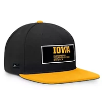 NCAA Nike Black/Gold Iowa Hawkeyes 2025 On-Field Patch Pro Dri-FIT Snapback Hat