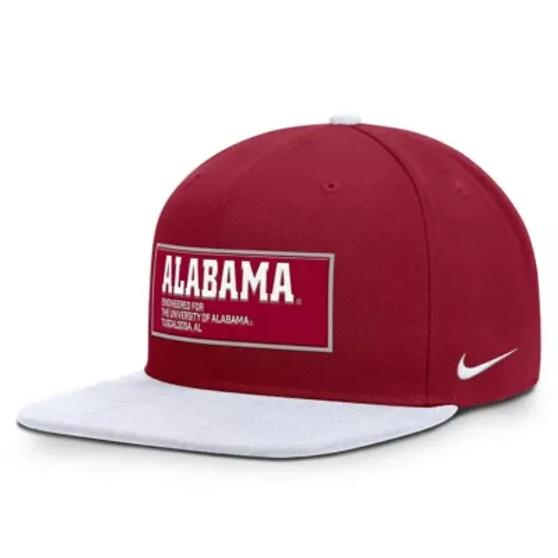 Alabama Crimson Tide NCAA Nike Crimson/White Alabama Tide 2025 On-Field Patch Pro Dri-FIT Snapback Hat