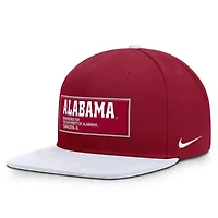 Alabama Crimson Tide NCAA Nike Crimson/White Alabama Tide 2025 On-Field Patch Pro Dri-FIT Snapback Hat