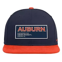NCAA Nike Navy/Orange Auburn Tigers 2025 On-Field Patch Pro Dri-FIT Snapback Hat