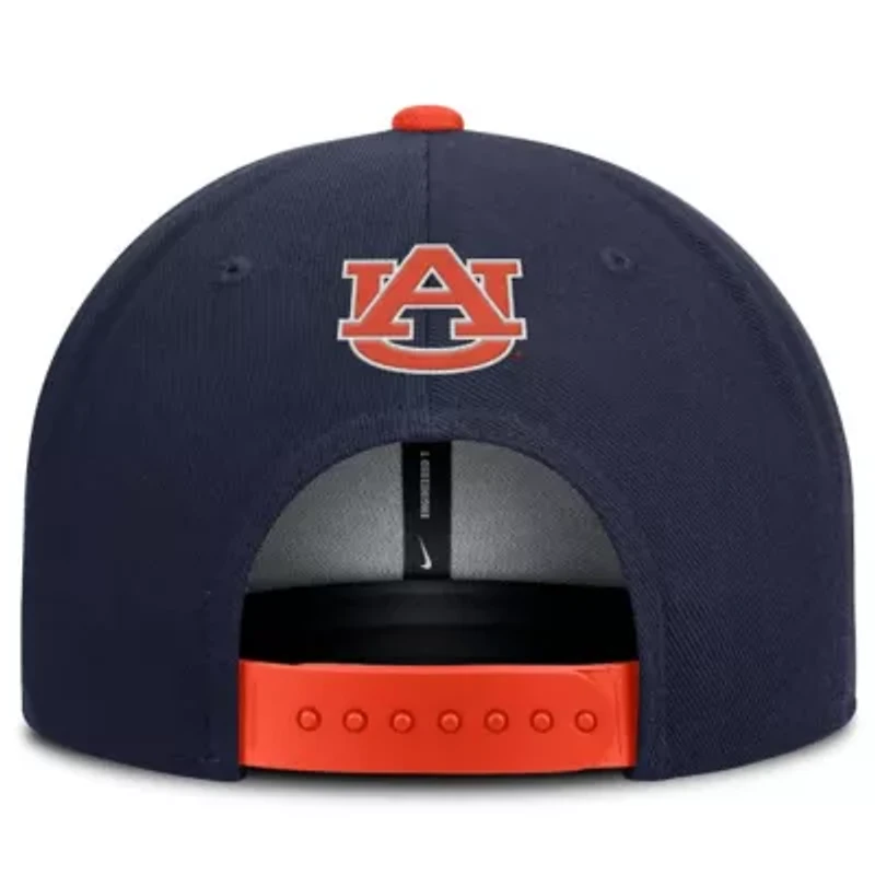NCAA Nike Navy/Orange Auburn Tigers 2025 On-Field Patch Pro Dri-FIT Snapback Hat