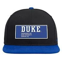 Duke Blue Devils NCAA Nike Black/Royal Duke Devils 2025 On-Field Patch Pro Dri-FIT Snapback Hat
