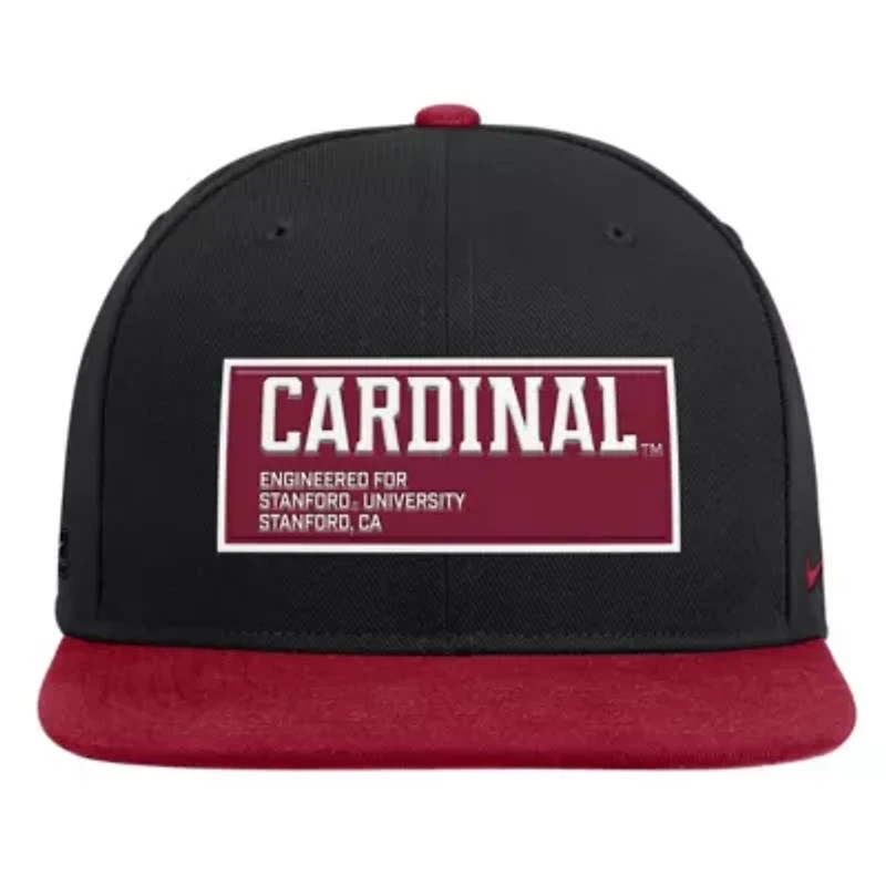 Stanford Cardinal NCAA Nike Black/Cardinal Stanford 2025 On-Field Patch Pro Dri-FIT Snapback Hat