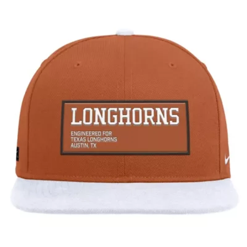 NCAA Nike Texas Orange/White Texas Longhorns 2025 On-Field Patch Pro Dri-FIT Snapback Hat
